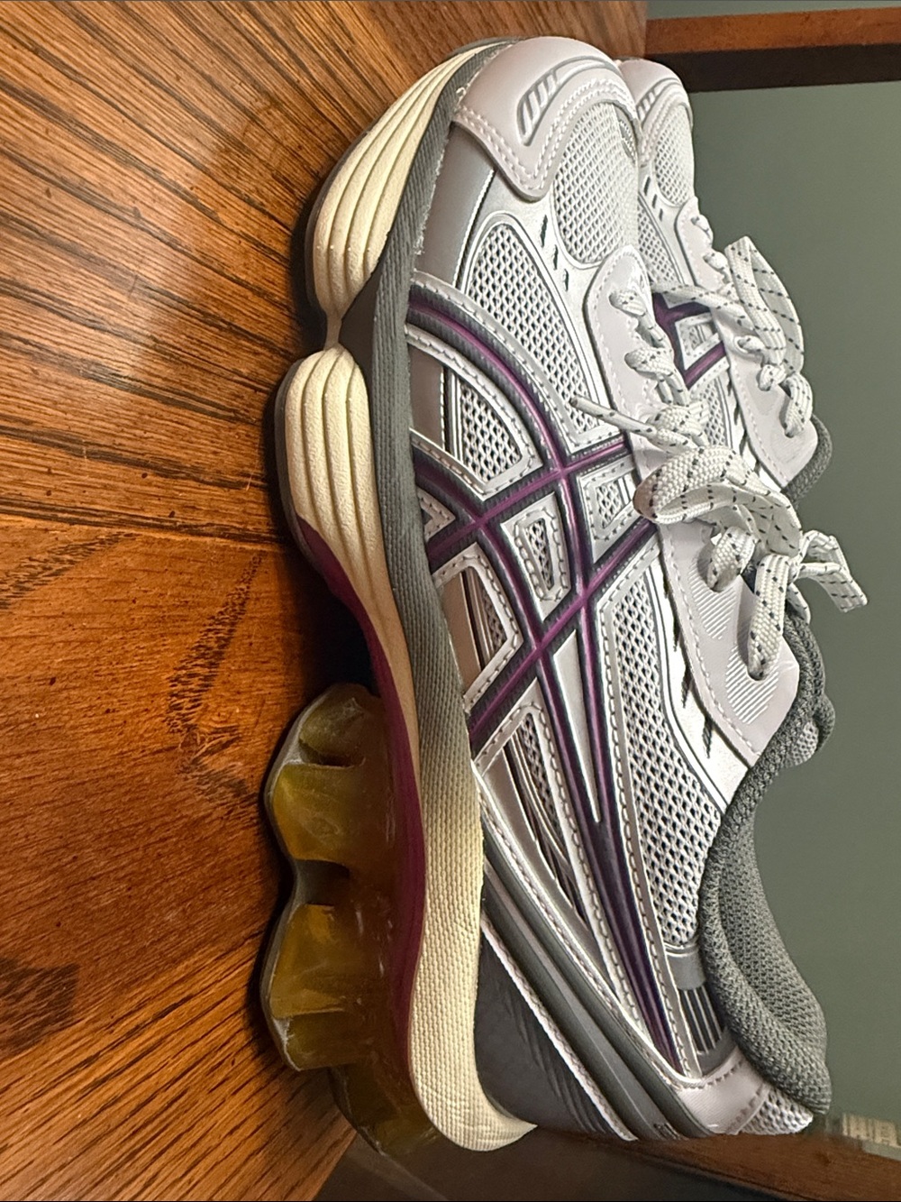 Women's Asics White and Purple Running Sneakers (Worn Once)